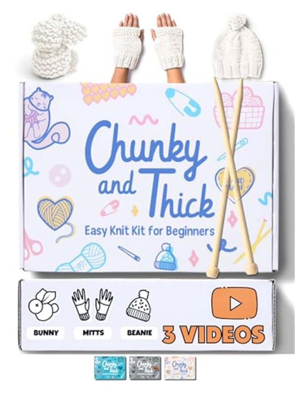 Knitting Kit for Beginners Complete Yarn Needles Starter Craft Set with Guide